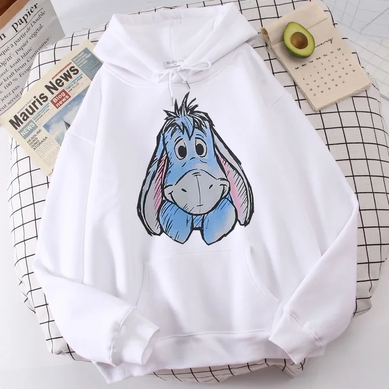 Sudaderas con capucha de dibujos animados para mujer, sudaderas con capucha de Winnie the Pooh y Honey Eeyore, Tops de manga larga con bolsillos, sudaderas de invierno con capucha a la moda
