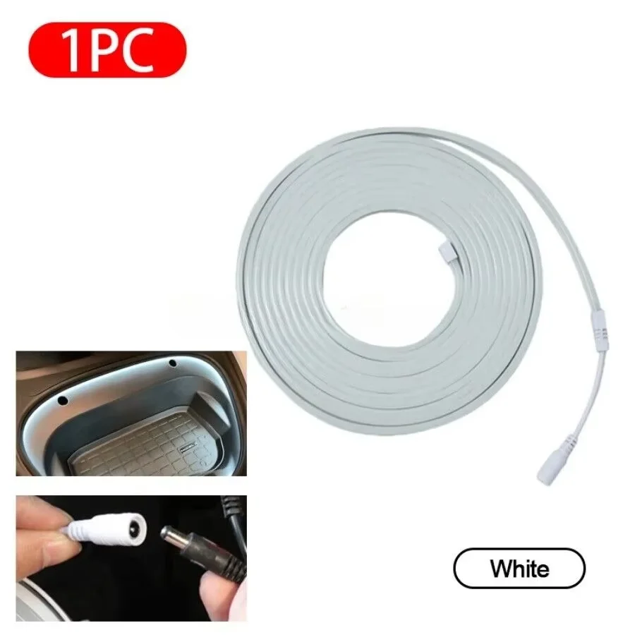 Faixa de luz ambiente led flexível 5m dc12v para tesla modelo y 3 s após tronco frunk silicone interior do carro lâmpada decorativa diy