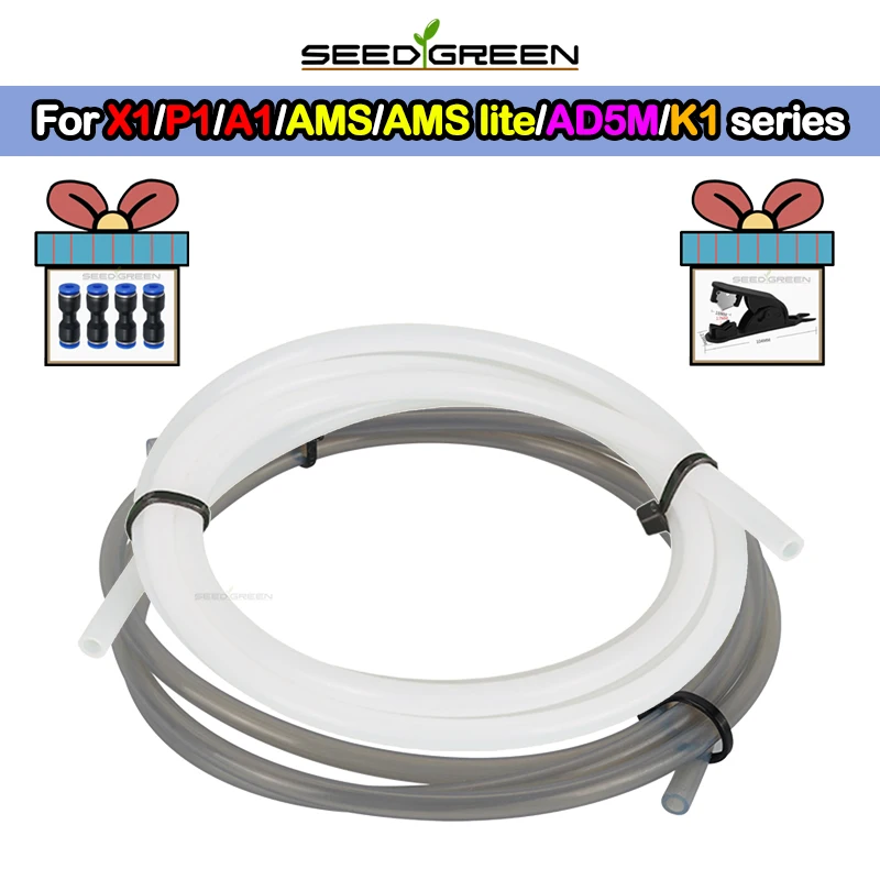 Para Bambu Lab P1P AMS A1 mini Impressora 3D Tubo PTFE Teflonto Extrusora Bowden 1.75mm ID2.5mm OD4mm Peças de Filamento Bambulab