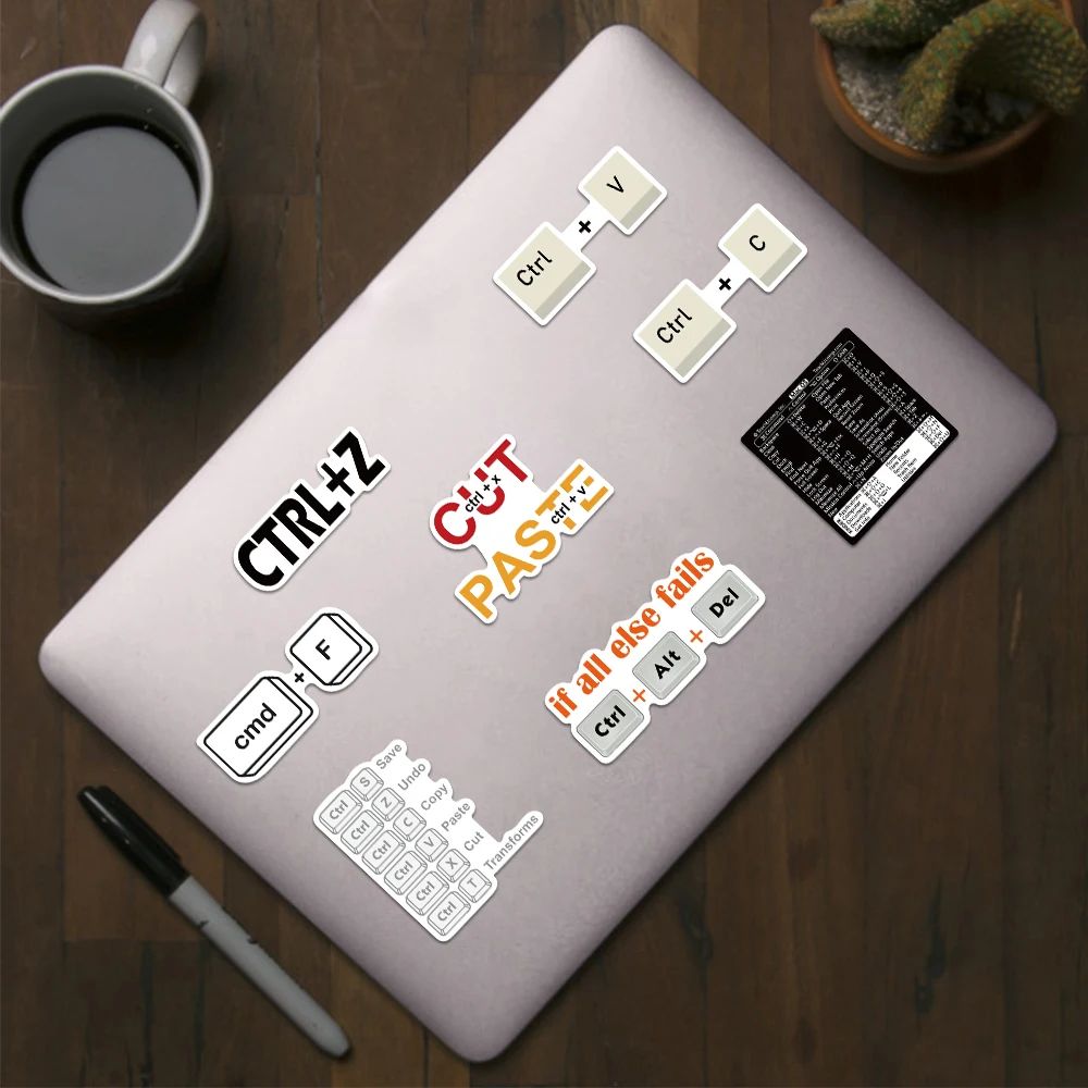 30 個のショートカットキーヒント防水コンピュータステッカー DIY キーボード ipad ラップトップとデスクトップ学生ギフト装飾玩具ステッカー