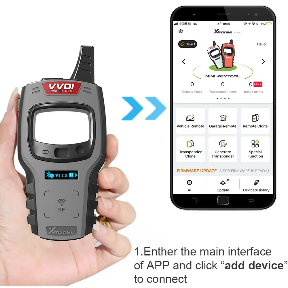 Xhorse VVDI Mini Key เครื่องมือ Super ชิป 4D 4C 46/ID48 ชิปรถ Remote Key Programmer ฟรี 96bit 48-Clone ฟังก์ชั่นไม่มี TOKEN XKB501EN