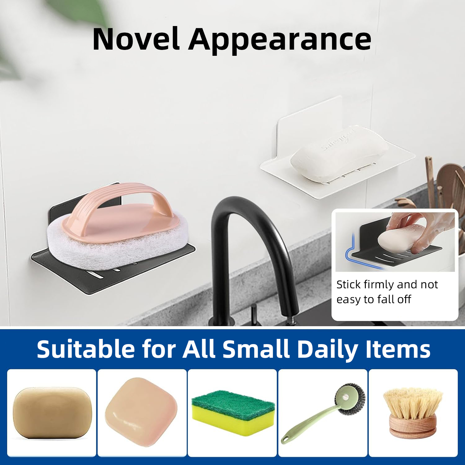 Alliage d'aluminium Porte-savon Porte-savon de salle de bain avec évacuation de l'eau Mural Boîte à savon Accessoires de salle de bain