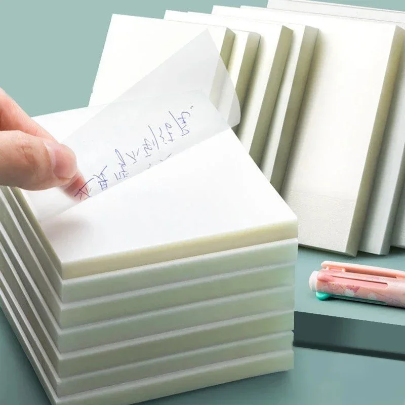 50 hojas creativas, impermeables, transparentes, PET, publicadas, blocs de notas adhesivas, posiciones para la escuela, papelería, suministros de oficina