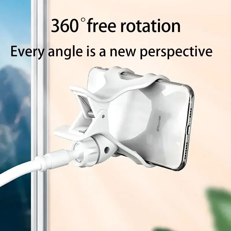Soporte para teléfono móvil con Clip 360, soporte portátil Flexible para cama perezosa, soporte de escritorio, Base de soporte para iPhone, Samsung y Xiaomi