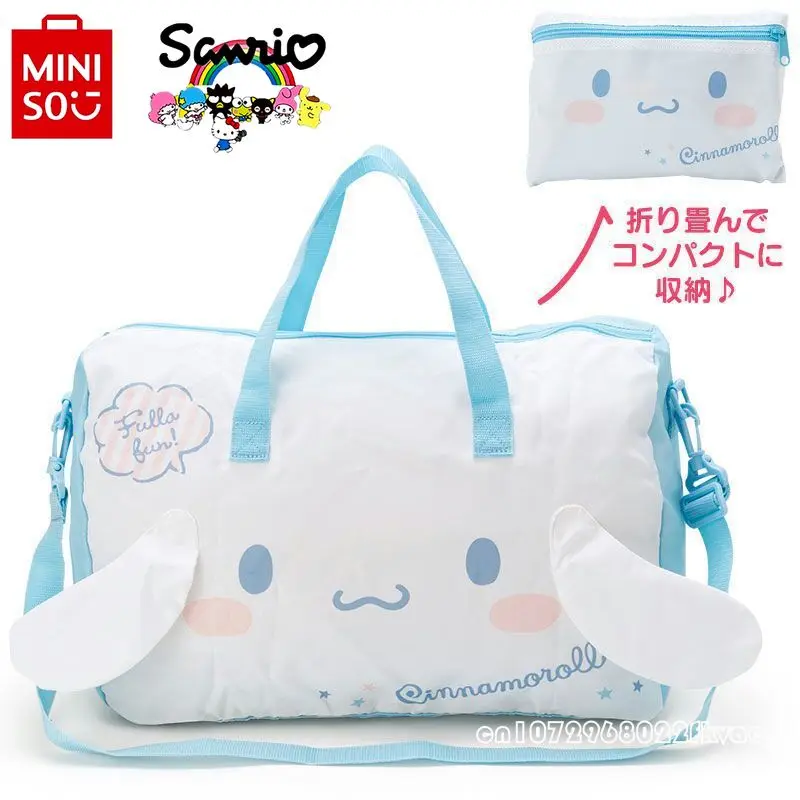 MiniSO Hello Kitty กระเป๋ากระเป๋าสะพายไหล่ผู้ชายผู้หญิง, กระเป๋าเดินทางเก็บของความจุขนาดใหญ่กระเป๋าเดินทางแฟชั่นแบรนด์หรู