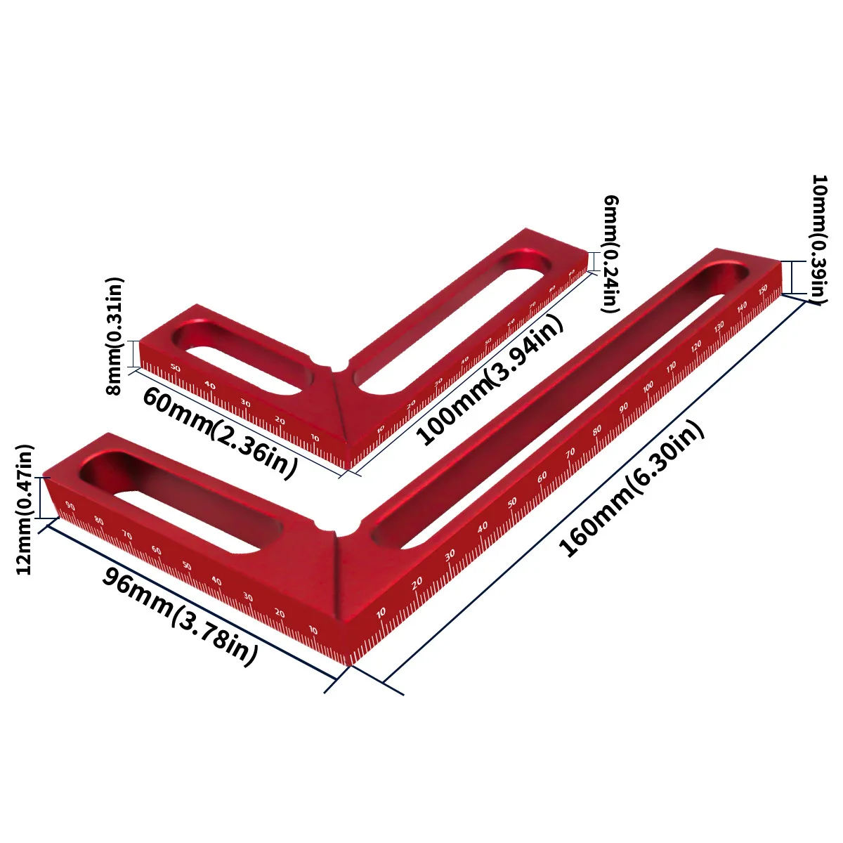 Woodworking Square Square Square Square Aluminum Alloy 90 Degrees L Foot Height Ruler Measuring Scribing Gauge Measuring Tool