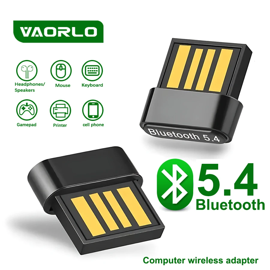 USB Bluetooth 5.4 Transmitter Wireless Adapter Compatible with Win 11/10/8.1 Laptop for Wireless Mouse Keyboard Bluetooth headse