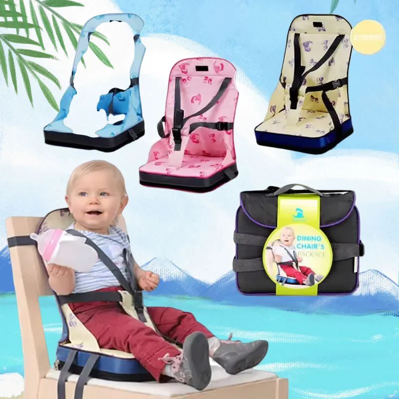 Assento de jantar portátil para bebês, assento de reforço para crianças, almofada para cadeira de bebê, dobrável, assento de viagem infantil
