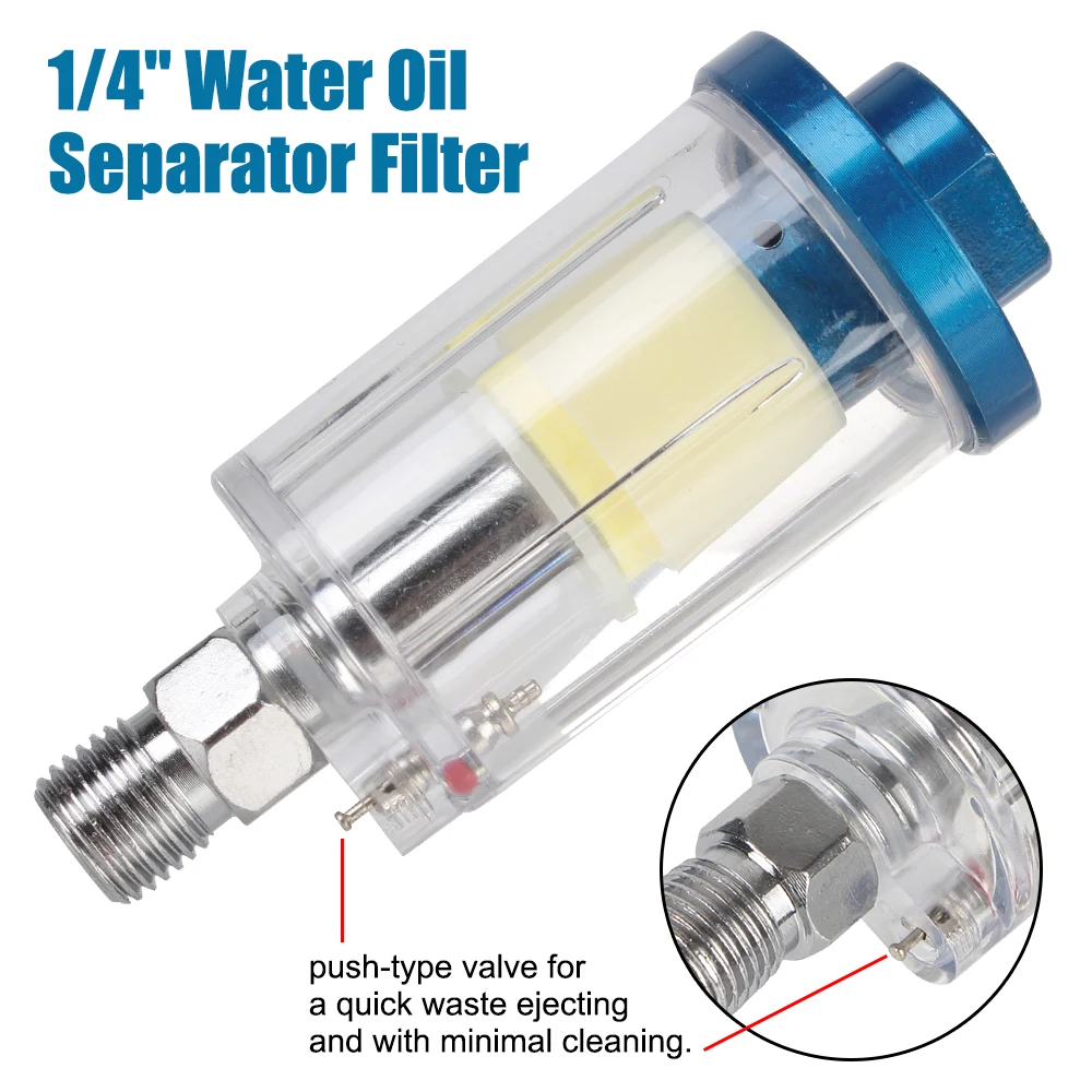 Spray Gun Air Regulator Gauge Oil-Water Separator Filter 1/4" Thread Pneumatic Tools For Airbrush EU Adapter