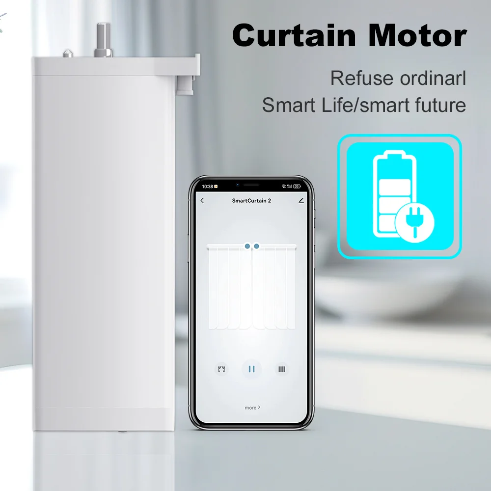 ผ้าม่านไฟฟ้าอัจฉริยะ Tuya ZigBee มีมอเตอร์อัตโนมัติอัจฉริยะรองรับเครื่องมือควบคุมด้วยเสียง Alexa Google Assistant ขนาด15ซม.