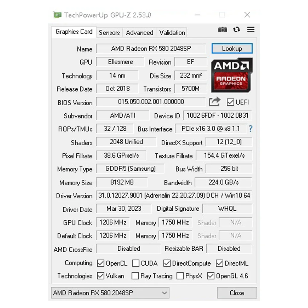 MAXSUN Cartões Gráficos Novo AMD Radeon RX580 2048SP 8G GDDR5 256bit Placa de Vídeo Para Desktop Gaming Componentes de Computador RX 580 GPU