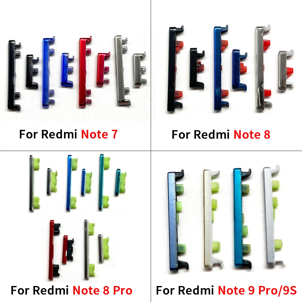 ใหม่ด้านข้างปุ่ม + ปุ่มปรับระดับเสียงสําหรับ Xiaomi Redmi หมายเหตุ 7 8 9 Pro 9S ON OFF Volume Up Down เปลี่ยนชิ้นส่วนซ่อม