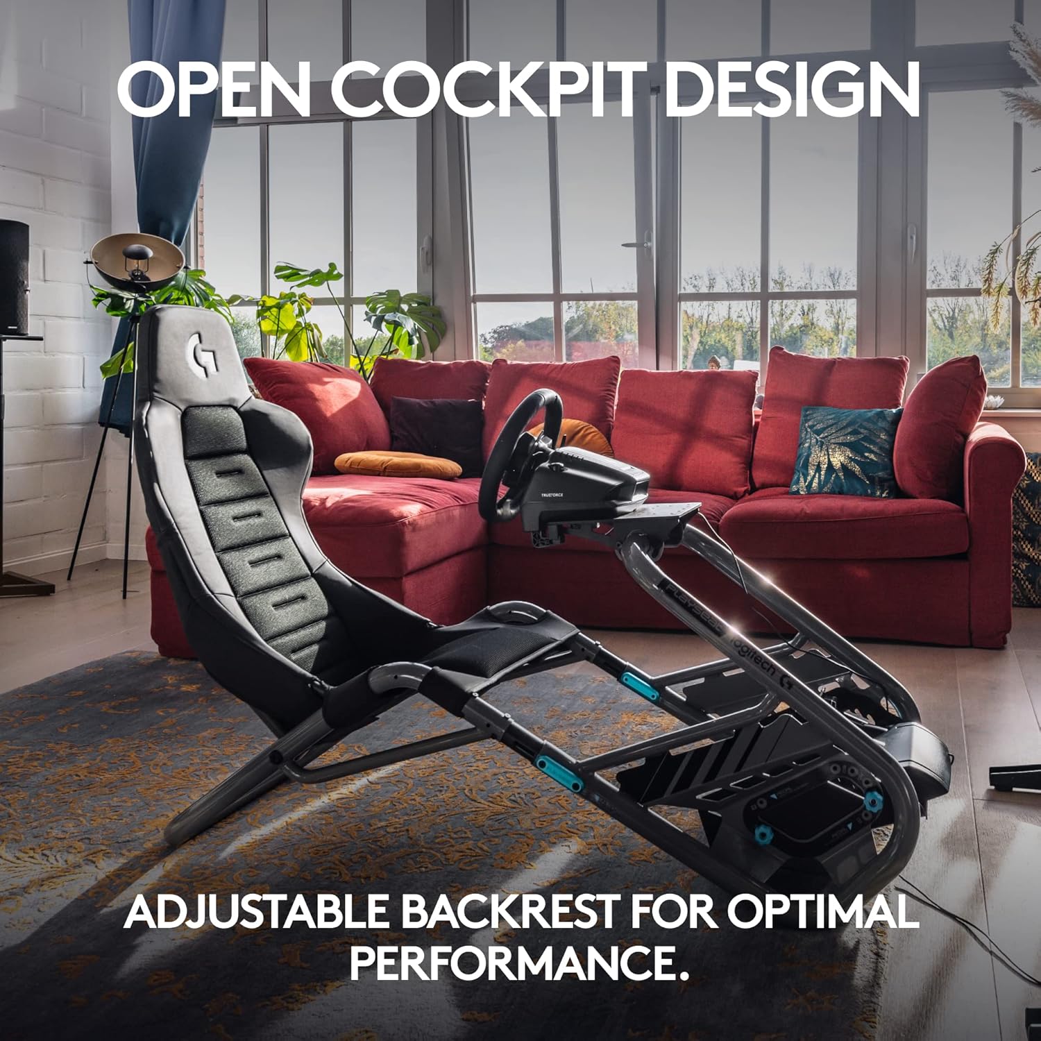 Logitech G Edition Sim Racing Cockpit  Fully Adjustable  Supports all Direct Drive Steering Wheels  Lightweight & Robust