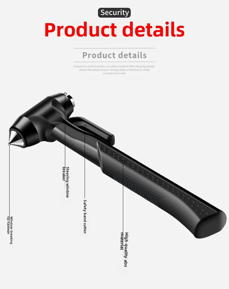 Safety Hammer Car Bus Escape Rescue Hammer Car Large Long Handle Emergency Hammer Window Breaker