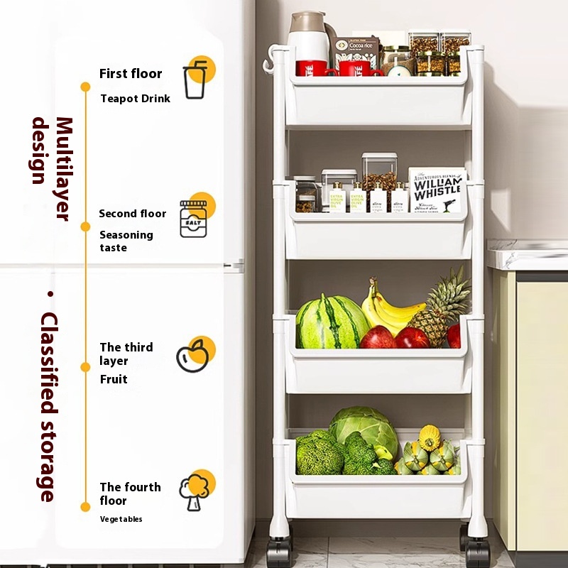 Trolley Shelves, Mobile Household Snacks,Floor-to-ceiling, Multi-layer Storage Bookshelves, Living Room,Kitchen Storage Shelve