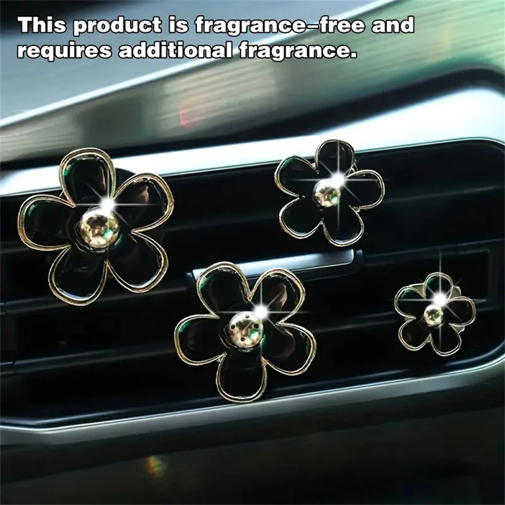 4 ชิ้น/เซ็ตรถขนาดเล็ก Air Outlet น้ําหอมตกแต่งคลิปดอกไม้ Daisy Design ภายในรถน้ํามันหอมระเหย Fresheners Diffuser Access