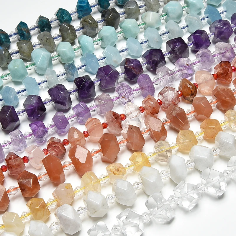 สร้อยคอ DIY สร้อยข้อมือเครื่องประดับเพชรพลอยแร่อะความารีนอัญมณีอัญมณีสีม่วงส้ม lavande