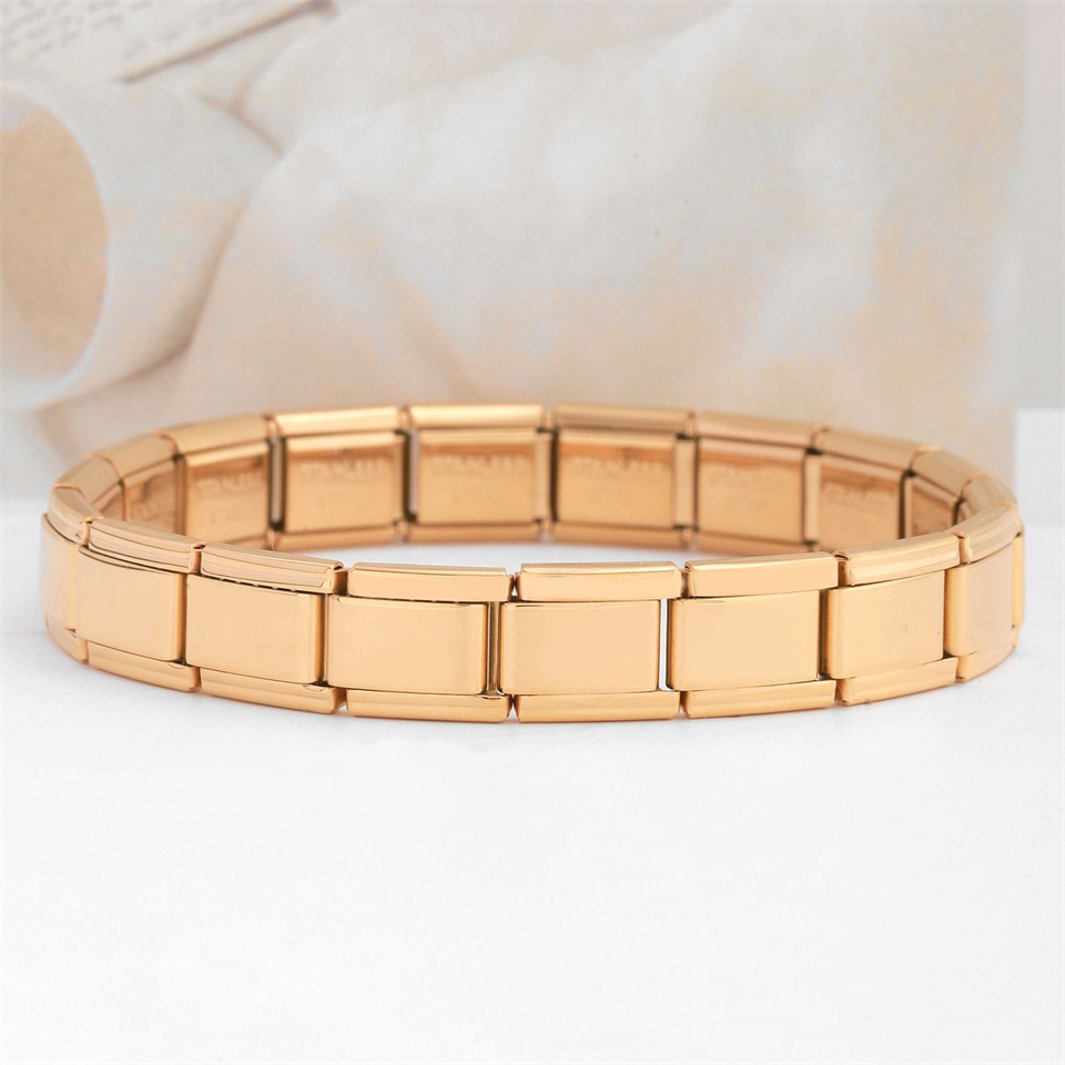 Pulsera de acero inoxidable uilz colgante clásico anillo de cadena italiano para hombres y mujeres adecuada para pulseras de 9 mm herramientas de módulos de acero caseras