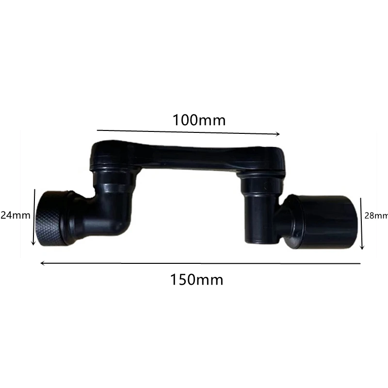 Schwarz 1080° °   Universal Rotation Wasserhahn Sprayer Kopf Dual Effluent Waschbecken Küche Roboter Arm Verlängerung Wasserhähne Belüfter Bubbler