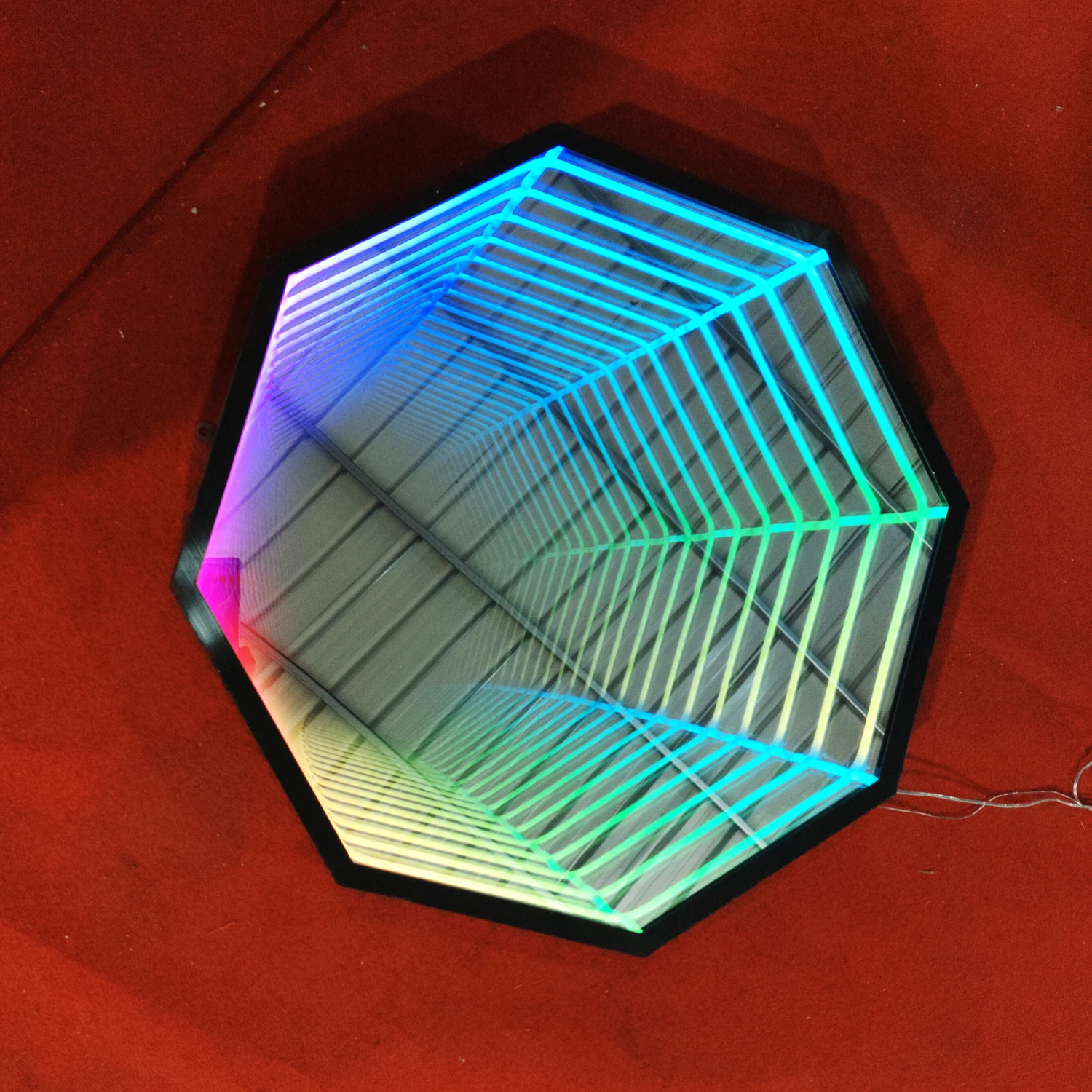 Custom 3d mirror neon sign LED Infinite mirror acrylic neon light thousand layer abyss mirror decoration bedroom atmosphere lamp