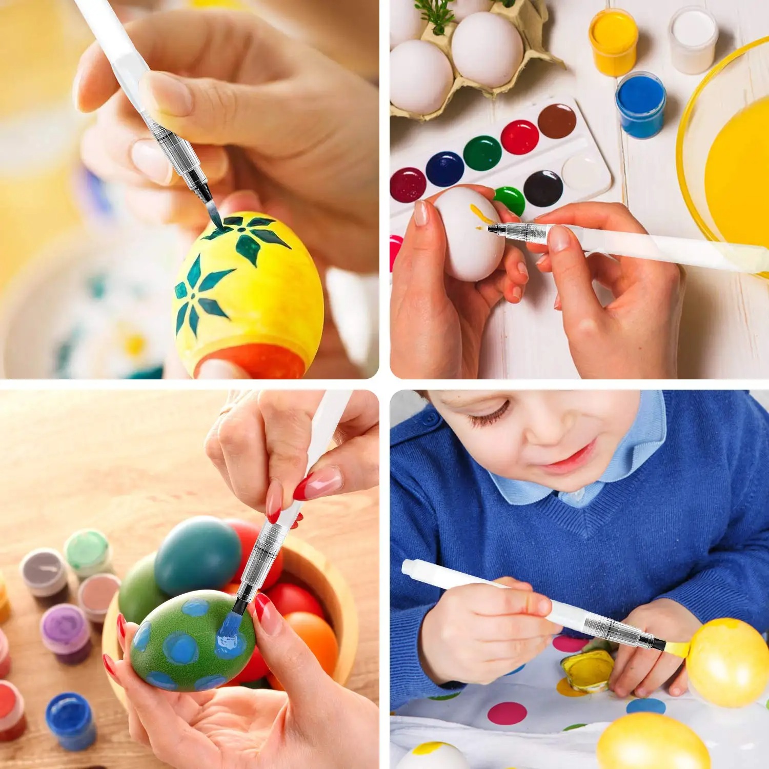 7本詰め替え可能な水彩ブラシペン - 細い先端の水彩画セット、アーティストや初心者向けのポータブルウォーターブラシペン