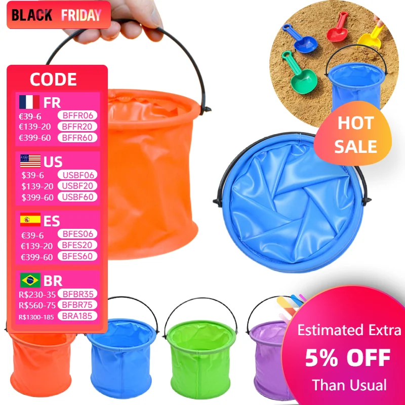 Cubo de arena de playa para niños, herramienta de jardinería plegable, herramienta de juego para piscina al aire libre, diversión con agua de verano, regalo de cumpleaños, 2 uds.