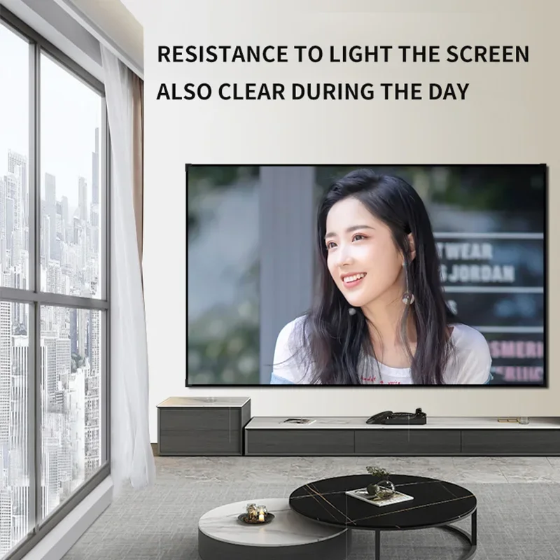 New Listing High Quality 60 Inch 16:9 Wide Frame 4.5cm Home Theater Wall Gray Soft  Projection Screen