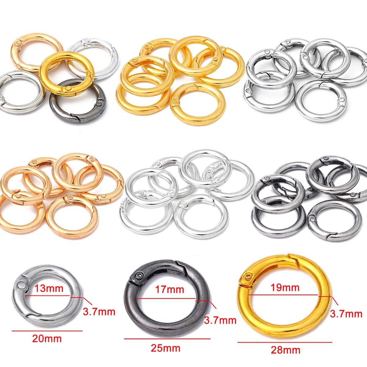 5 ชิ้นโลหะ O แหวนสปริง Clasps สําหรับเครื่องประดับ DIY ทํา