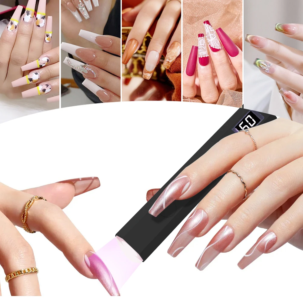 YIKOOLIN Luz UV para Uñas de Gel Mini Lámpara UV para Uñas Luz LED Profesional para Curar Esmalte de Gel 2 Modos de Temporización para Salón de Hogar DIY