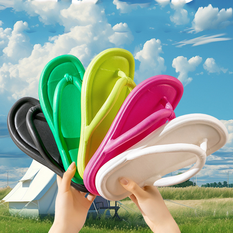 Leve salto plano praia slides sola macia plataforma flip flops antiderrapante chinelos para mulher eva sola grossa clipe toe casa sapatos