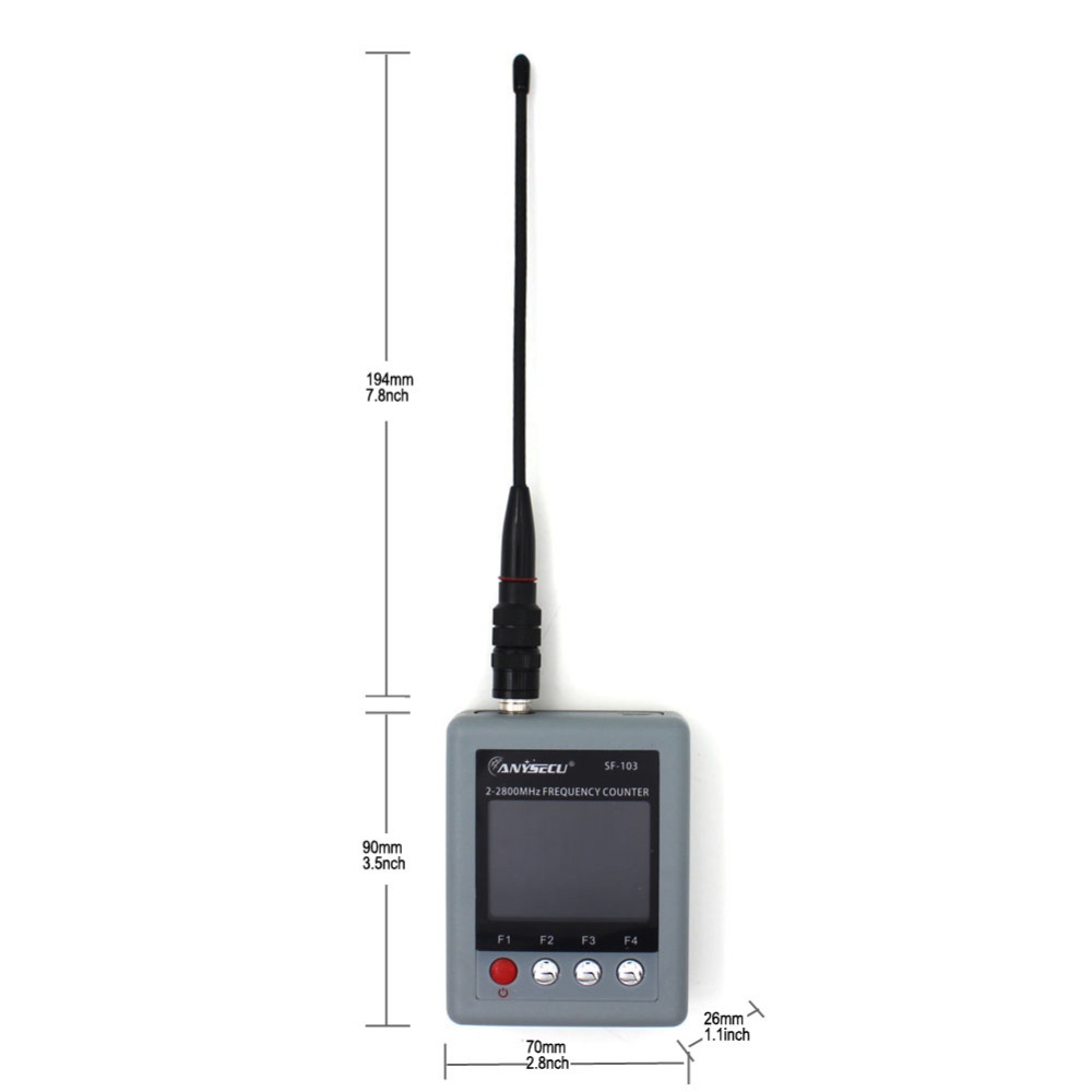 ANYSECU SF-103 compteur de fréquence 2MHz-2800MHz CTCSS/DCS compteur de fréquence 2Gen pour émetteur-récepteur Radio bidirectionnel Portable DMR et analogique