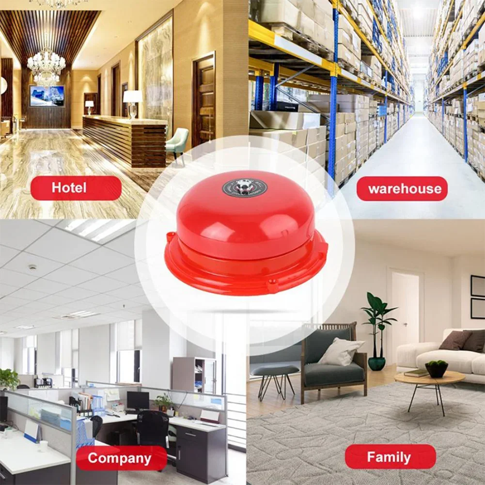 4 Inch Manual Call Point Fire Alarm Resettable Pull Station Metal Fire Control AC 220V Internal Strike Alarm Bell 100db