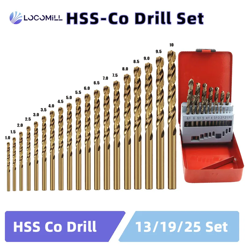 Cobalt High Speed Twist Drill Bit M35 Tool Set Of Drills Accessories For Metal Stainless Steel Drilling