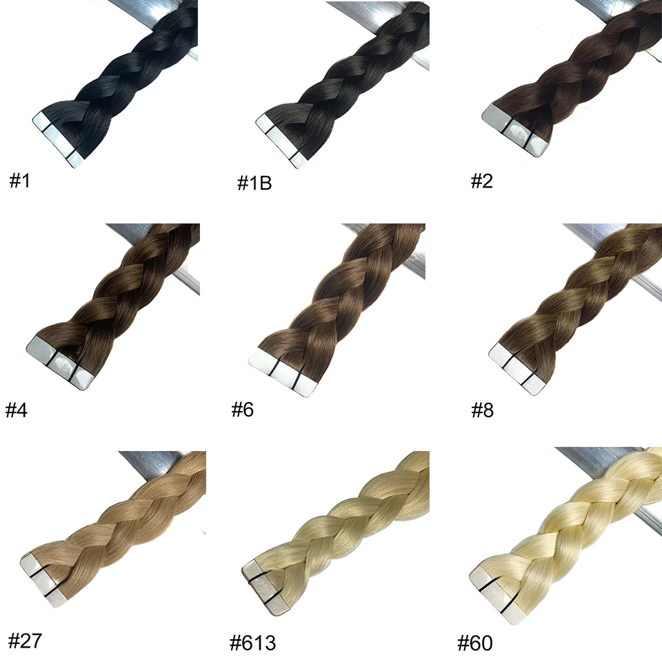 เทปบราซิลต่อผมตรง100% Real Remy มนุษย์ Weft กาวกาว Salon คุณภาพสำหรับผู้หญิง