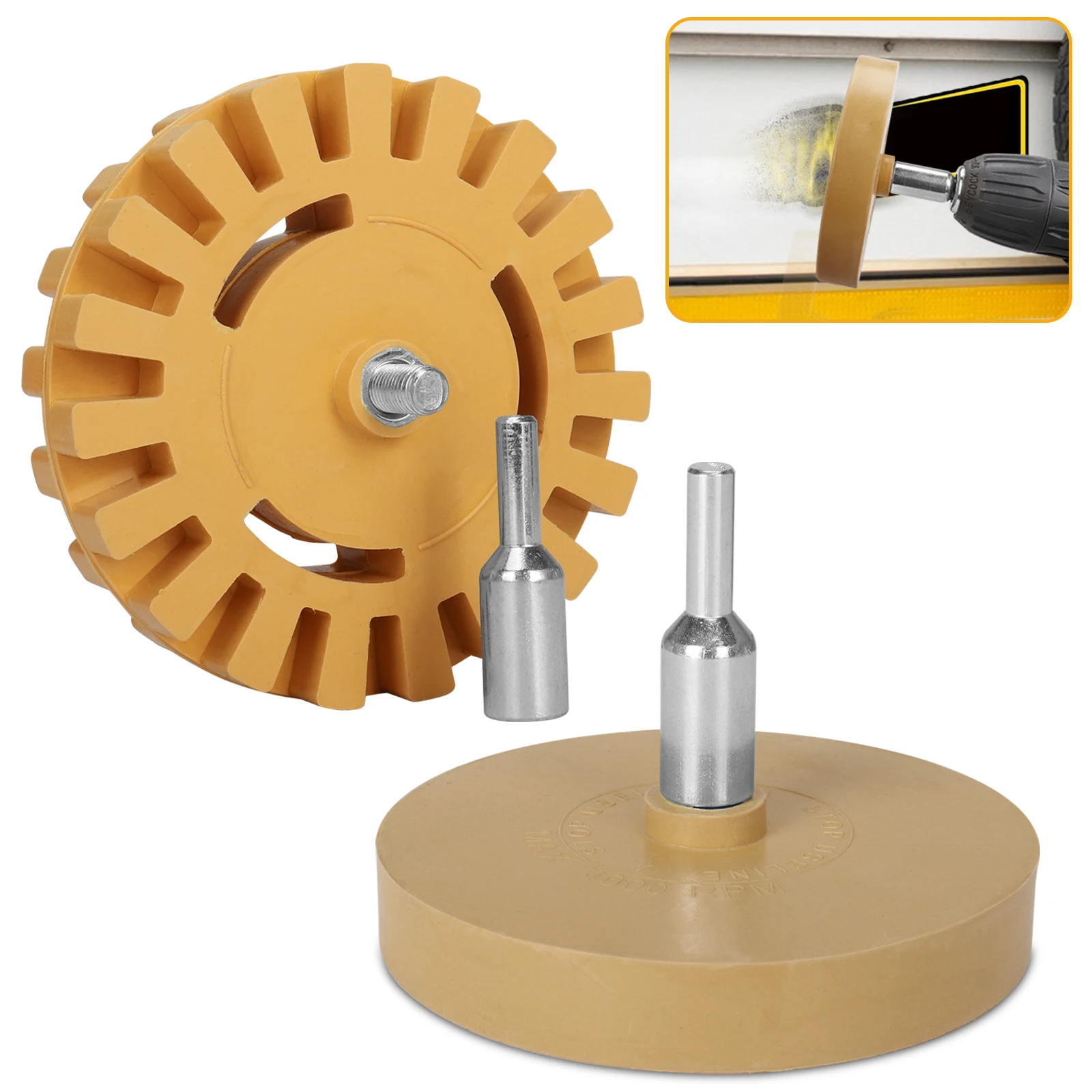 SIFANG 90/100mm Car Eraser Wheel Adhesive Remover Smooth Power Drill Adapter Paint & Vinyl Decal Removal Tool for Auto Repair