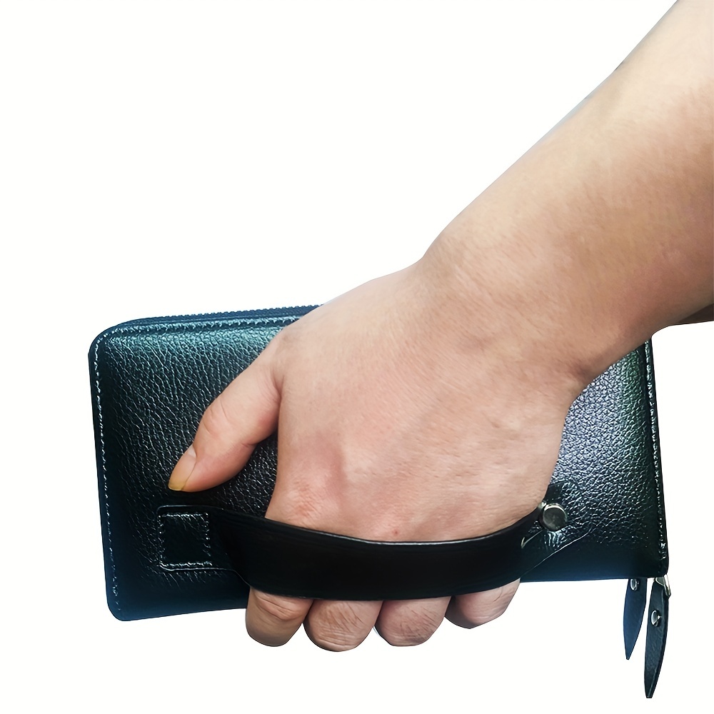 Herren-Geldbörse, lange Geldbörse, Leder-Clutch, große Business-Handtasche, Handy-Kartenhalter, Geschenk für Männer, Vater, Sohn, Ehemann, Freund
