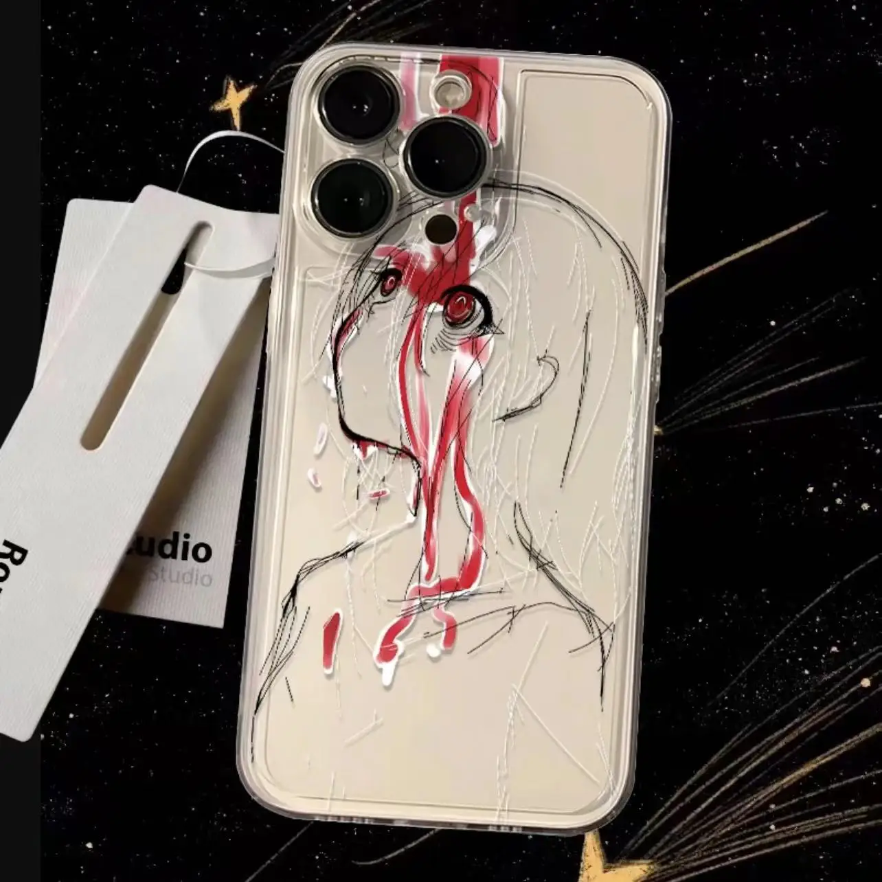Casing ponsel gadis murid berdarah gelap, sarung HP untuk iPhone 16 15 14 13 12 11 Mini Pro Max X XR XSMax 6S 6 7 8 Plus SE20