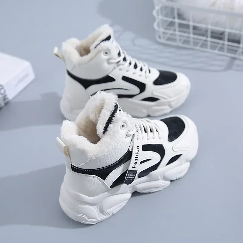 Zapatillas de deporte cálidas para Mujer, botas de nieve con plataforma, botines informales para Mujer, Zapatos de felpa, botas de algodón para Mujer 2023