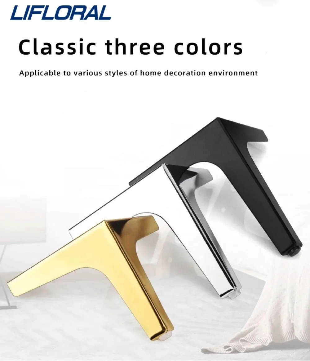 4 pezzi gambe per mobili in metallo nero oro argento per tavolino piedi divano sedia mobiletto del bagno gambe di ricambio hardware 10-17 cm