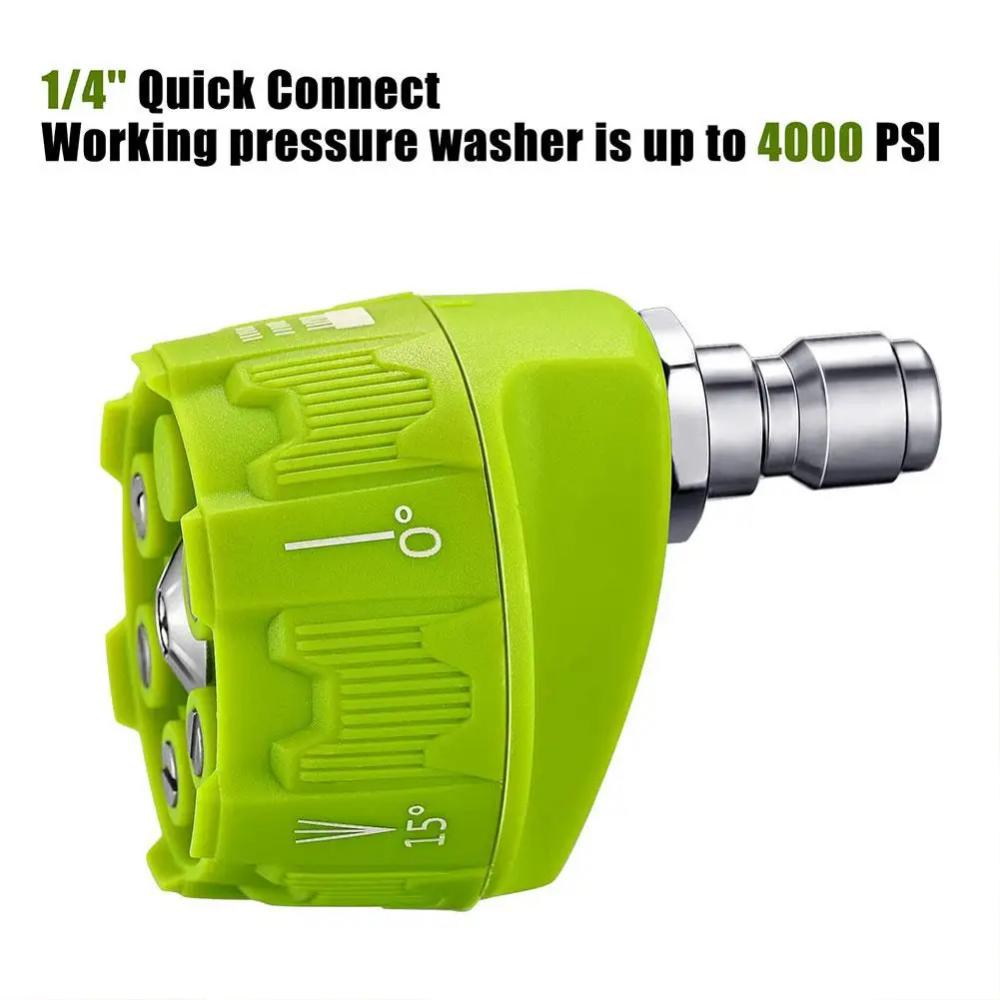 6 in 1 Power Washer Nozzle's,With 1/4 Inch Quick Connector,0 15 25 40 Degree Rotation Watering Rinse Soap Nozzle Tip