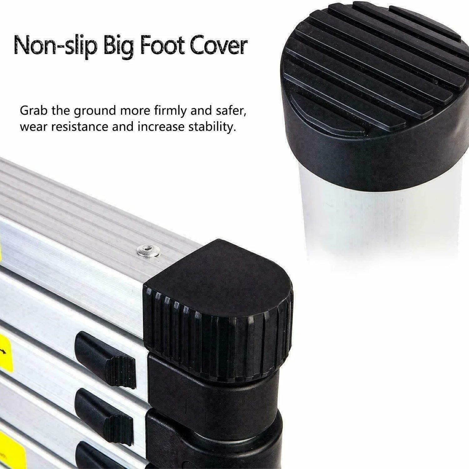 Extension Ladder 2.6M Portable Folding Ladder Non-Slip Extension Ladder Multi-Purpose Extension Ladder