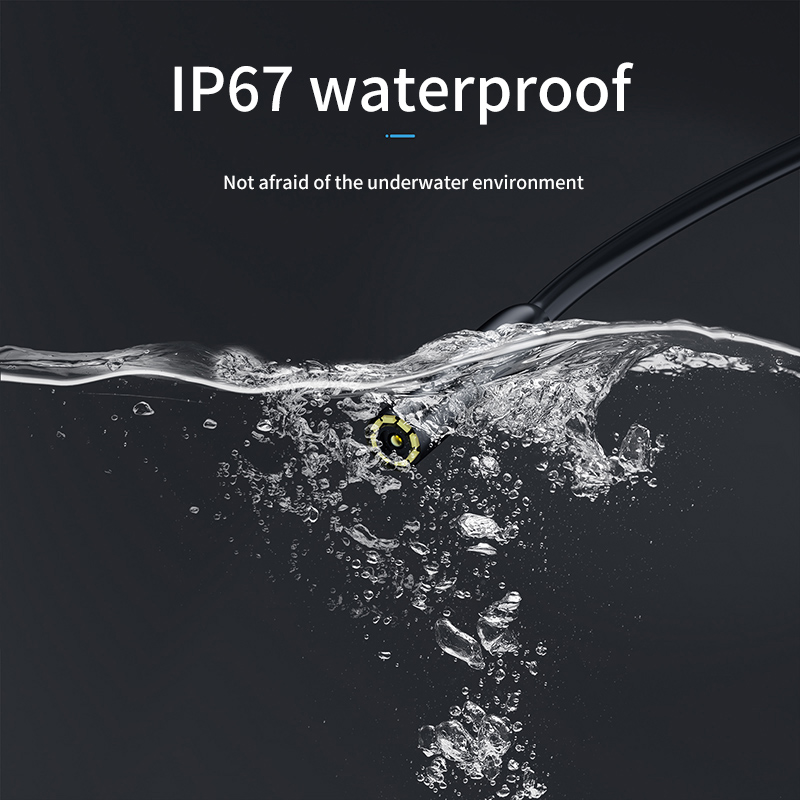 Câmera endoscópica de lente única com câmera de cobra leve 1080 HD 8mm IP67 Câmera de inspeção à prova d'água Câmera de drenagem 8 luzes LED