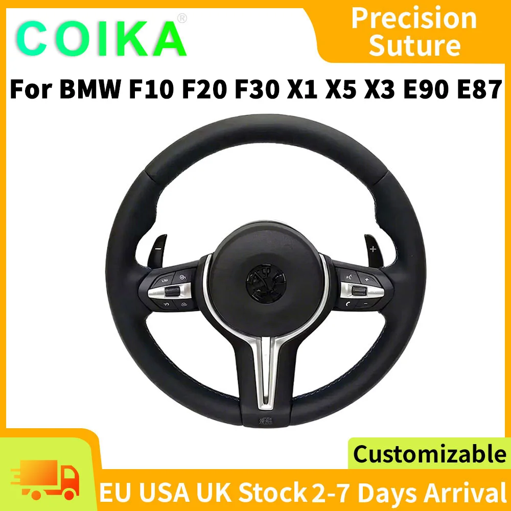 Interieur M Serie Lederen Stuurwiel Voor BMW M3 M5 F20 F22 F23 F30 F33 F34 X1 F48 X5 F15 X3 F25 F80 E90 E70 E84 Met Peddels