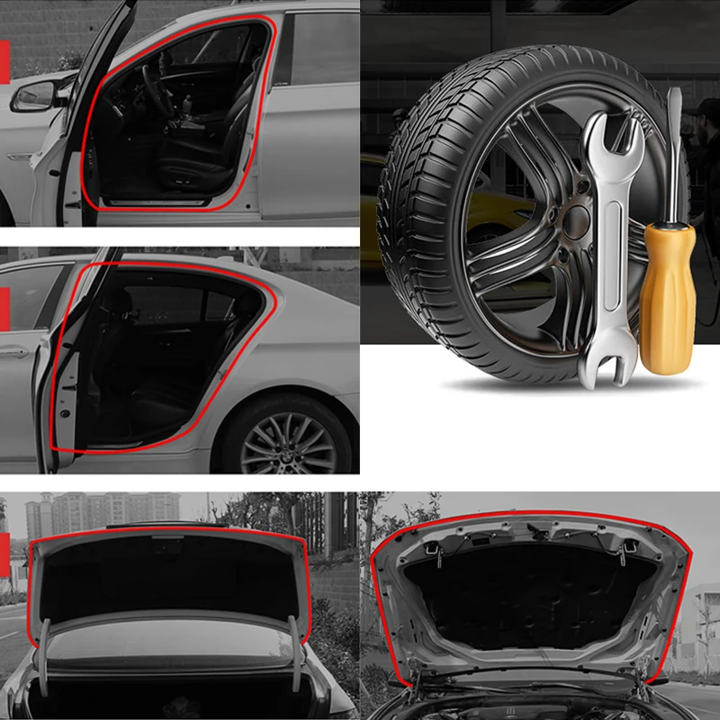 Seametal 車のゴムシールステッカー遮音シールプロテクターウェザーストリップ車のドアシールストリップ 4 メートル/5 メートル/16 メートル/25 メートル B 形状