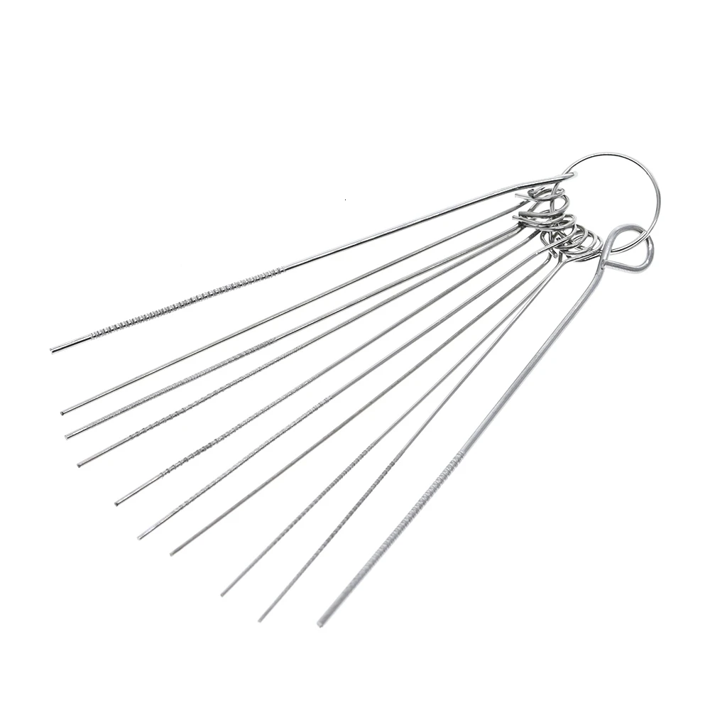 TZT-Juego de agujas de acero inoxidable, 10 tipos, circuito electrónico PCB, orificio pasante, herramienta de reparación de soldadura para desoldar, 0,7-1,3mm