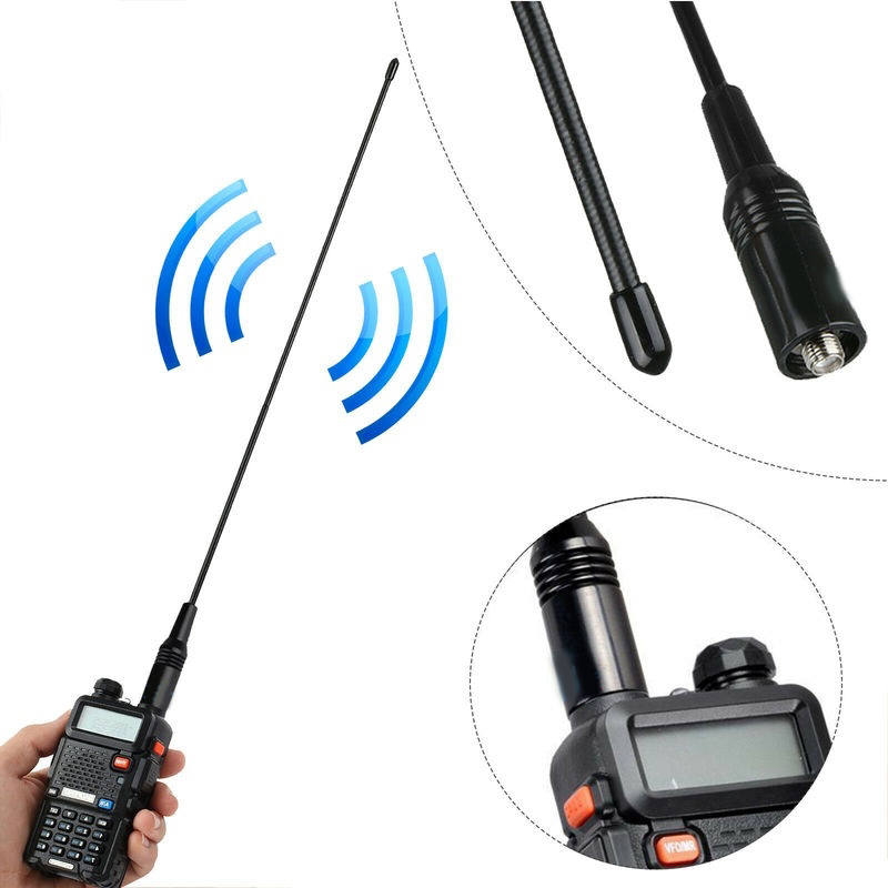 Antena walkie talkie de banda dupla para baofeng uv5r UV-82 NA-771 144/430mhz 10w