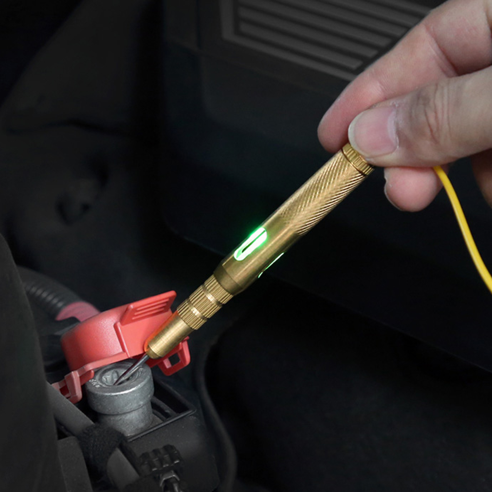 Probador de circuito de vehículo de coche DC 6V 12V 24V bombilla prueba de voltaje pluma lápiz amarillo