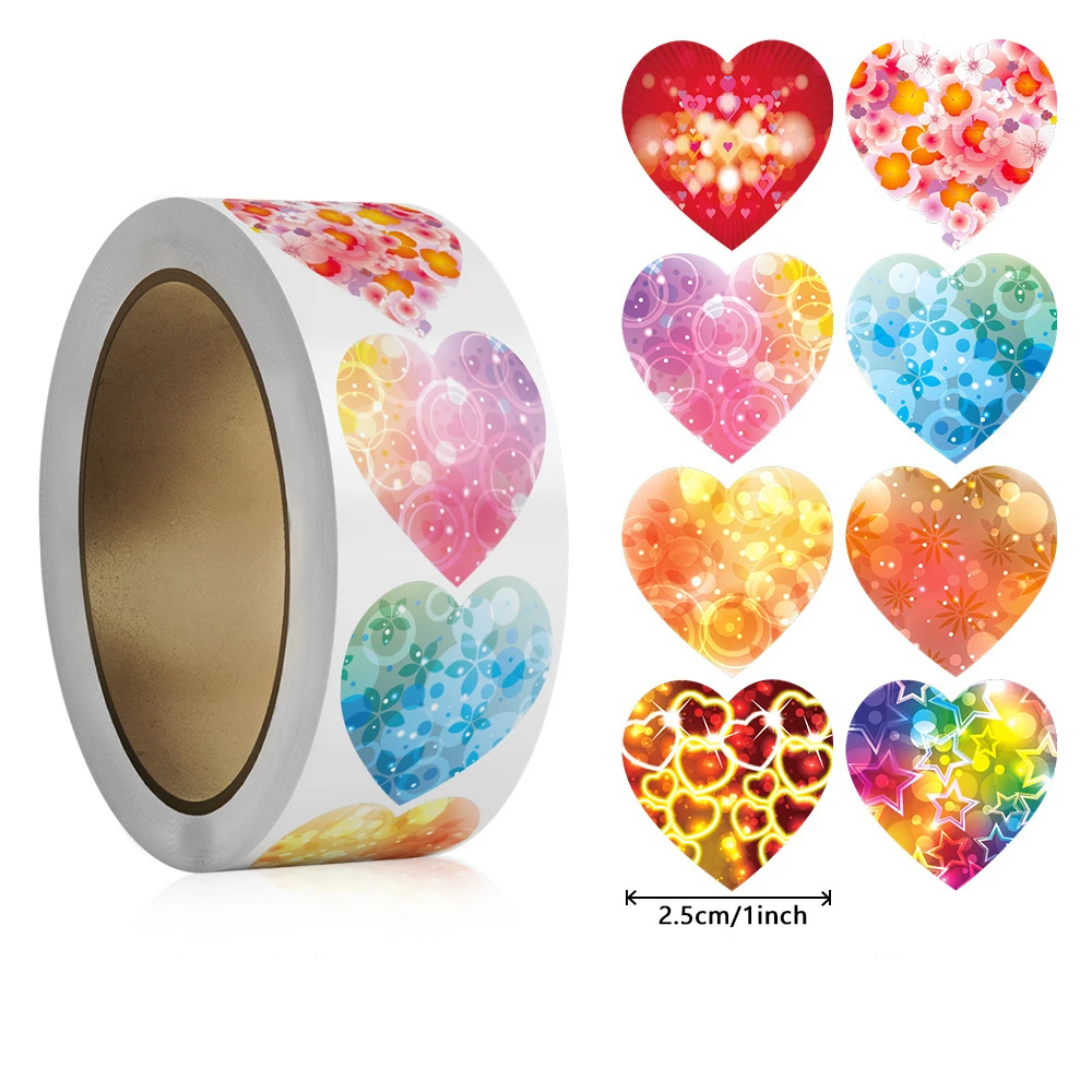 50–500 Stück 2,5 cm rote Herz-Aufkleber für Valentinstag, Backen, Verpackung, Aufkleber, Umschlagsiegel, Liebe, dekorativer Aufkleber