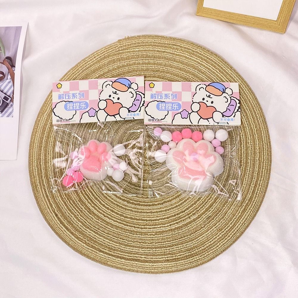 Brinquedo pata mole para liberação de estresse, bonito pé de gato rosa, rebote lento, pitada antistress macia molhada, brinquedo de descompressão, nova diversão