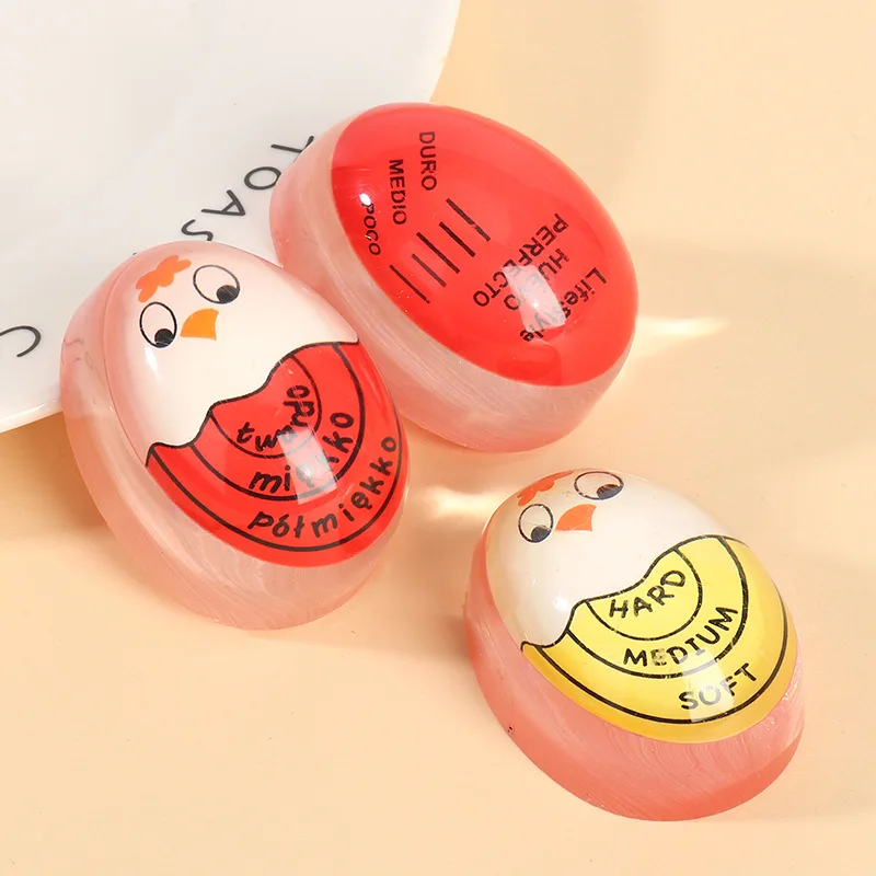Eco-Friendly Resin Red Eggs Timer Egg Timer Resin Boiled Egg Cooker Color Changing Cooking Temperature Observer Kitchen Tool